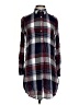 Max Studio 100% Rayon Plaid Gray Long Sleeve Button-Down Shirt Size S - photo 1