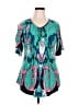 Reborn Teal Short Sleeve Blouse Size XL - photo 1