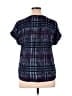 Apt. 9 100% Polyester Purple Teal Short Sleeve Blouse Size L - photo 2
