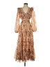 Aqua 100% Polyester Paisley Brown Cocktail Dress Size S - photo 1