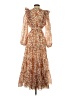 Aqua 100% Polyester Paisley Brown Cocktail Dress Size S - photo 2