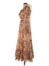 Aqua 100% Polyester Paisley Brown Cocktail Dress Size S - photo 5