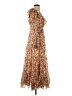 Aqua 100% Polyester Paisley Brown Cocktail Dress Size S - photo 4