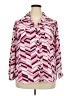 Notations Chevron-herringbone Pink Long Sleeve Blouse Size 2X - photo 1