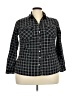 Notations Plaid Black 3/4 Sleeve Blouse Size 2X - photo 1