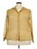 Selene Sport 100% Polyester Metallic Gold Long Sleeve Blouse Size 2X - photo 1