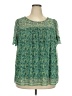 Max Studio Floral Green Short Sleeve Blouse Size 2X - photo 1