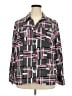 NY Collection Color Block Gray Long Sleeve Blouse Size 2X - photo 1