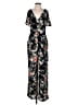 Slate & Willow Floral Black Jumpsuit Size 6 - photo 1