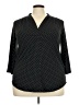 Charter Club Polka Dots Black 3/4 Sleeve Blouse Size 2X - photo 1