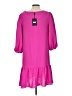DKNY 100% Polyester Solid Pink Casual Dress Size 12 - photo 2