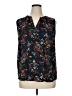 Papermoon 100% Polyester Floral Black Sleeveless Blouse Size 1X - photo 1