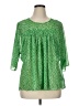 MICHAEL Michael Kors 100% Polyester Green 3/4 Sleeve Blouse Size 1X - photo 1