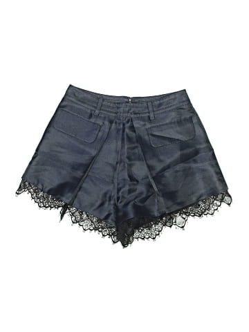 Self-Portrait Pleated Lace-Trim Shorts (view 1)