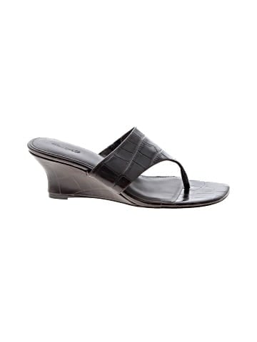 Madewell The Deanna Thong Wedge Sandal in Embossed Leather (view 1)