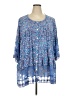 Roaman's 100% Rayon Blue Long Sleeve Blouse Size 30 - photo 1