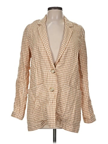 Madewell Linen Dorset Blazer in Gingham Check (view 1)