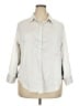 Universal Standard Color Block White 3/4 Sleeve Button-Down Shirt Size 22 (L) - photo 1