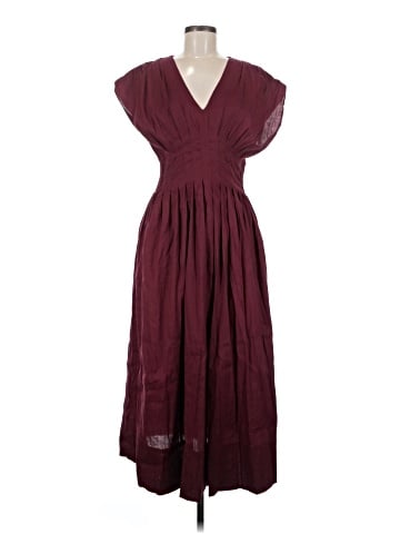 Madewell Pleated V-Neck Midi Dress (view 1)