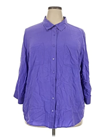 a.n.a. A New Approach 3/4 Sleeve Button-Down Shirt (view 1)