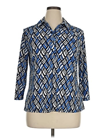 212 Collection 3/4 Sleeve Button-Down Shirt (view 1)