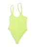L Space Solid Green One Piece Swimsuit Size 8 - photo 1