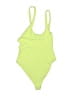 L Space Solid Green One Piece Swimsuit Size 8 - photo 2