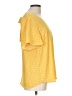Lush 100% Polyester Polka Dots Yellow Short Sleeve Blouse Size L - photo 4