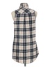 Forever 21 Plaid Ivory Sleeveless Button-Down Shirt Size M - photo 2