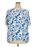 Monday Fun 100% Polyester Blue Short Sleeve Blouse Size 2X - photo 1