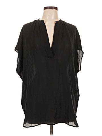 Vince. Short Sleeve Silk Top (view 1)