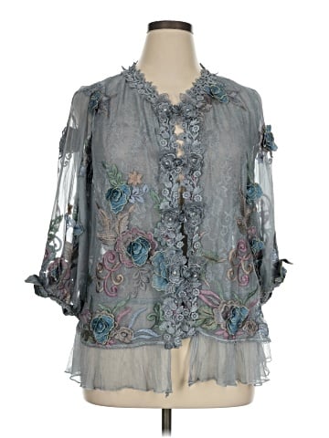 Rich Radi Q's 3/4 Sleeve Silk Top (view 1)