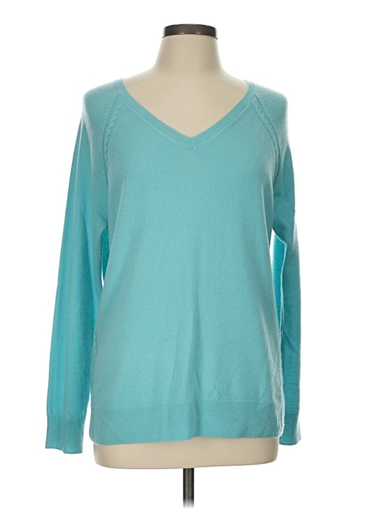 Pre-owned Talbots Cashmere Pullover Sweater In Teal