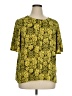 Liz Claiborne 100% Polyester Yellow Short Sleeve Blouse Size XL - photo 1