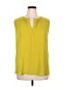 Ann Taylor LOFT 100% Polyester Yellow Sleeveless Blouse Size XL - photo 1