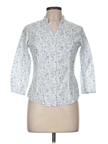 Camaieu 3/4 Sleeve Button-Down Shirt (view 1)