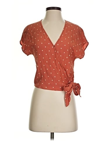 Madewell Sash-Tie Wrap Top in Polka Dot (view 1)