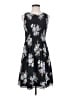 Ann Taylor LOFT 100% Polyester Floral Black Casual Dress Size 4 - photo 1