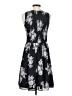 Ann Taylor LOFT 100% Polyester Floral Black Casual Dress Size 4 - photo 2