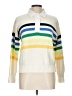 Lands' End 100% Cotton Stripes Ivory Pullover Sweater Size 10 - 12 - photo 1