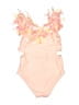 Nicole Miller Floral Pink One Piece Swimsuit Size 7 - 8 - photo 2