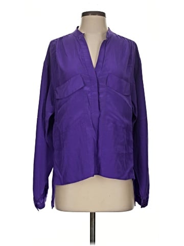 BCBGMAXAZRIA Long Sleeve Silk Top (view 1)