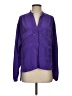 BCBGMAXAZRIA 100% Silk Purple Long Sleeve Silk Top Size S - photo 1