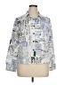 Unbranded 100% Polyester Print Silver 3/4 Sleeve Blouse Size XL - photo 1