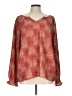 Jessica Simpson Red Long Sleeve Blouse Size L - photo 1