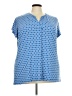 Susan Graver Blue Short Sleeve Blouse Size 2X - photo 1