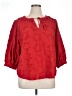 Chico's 100% Polyester Red 3/4 Sleeve Blouse Size XL (3.5) - photo 1