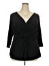 NY Collection Black 3/4 Sleeve Top Size 3X - photo 1