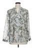 Coldwater Creek 100% Polyester Silver Long Sleeve Blouse Size 14 - photo 1