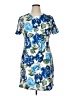 Halston Floral Blue Casual Dress Size 14 - photo 1